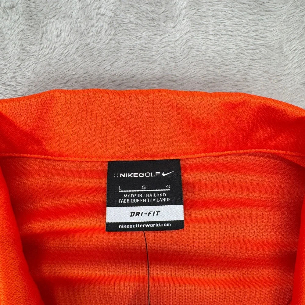 NWT Nike Golf Dri-Fit Polo Shirt Mens Large Orange Short Sleeve 373749-846